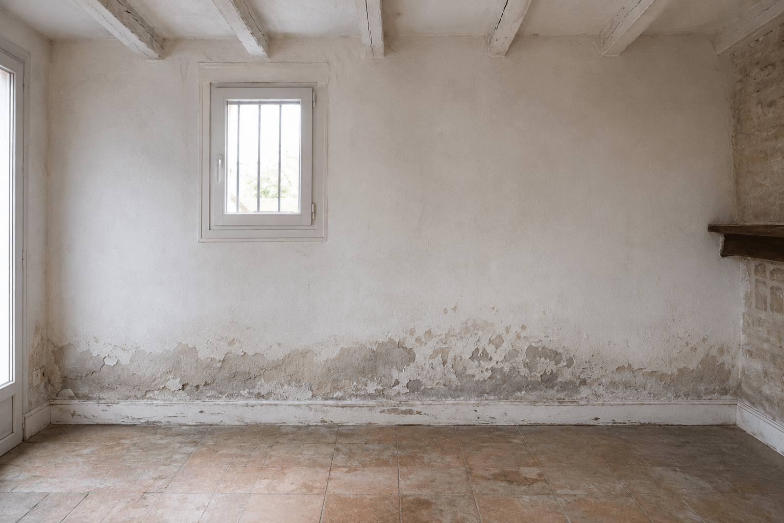 Traitement de l'humidité sur un mur d'une maison ancienne à Montauban